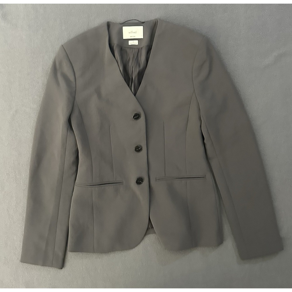 Wilfred Aritzia Blazer Womens Size 2 Gray Career Workwear Suit Jacket Minimalist